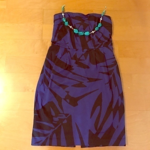 Express Blue and Black Chic Cocktail Dress Sz 6 - Picture 1 of 4